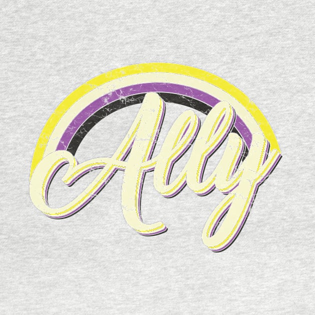 Ally nonbiary vintage tshirt lgbt pride gift by Dianeursusla Clothes